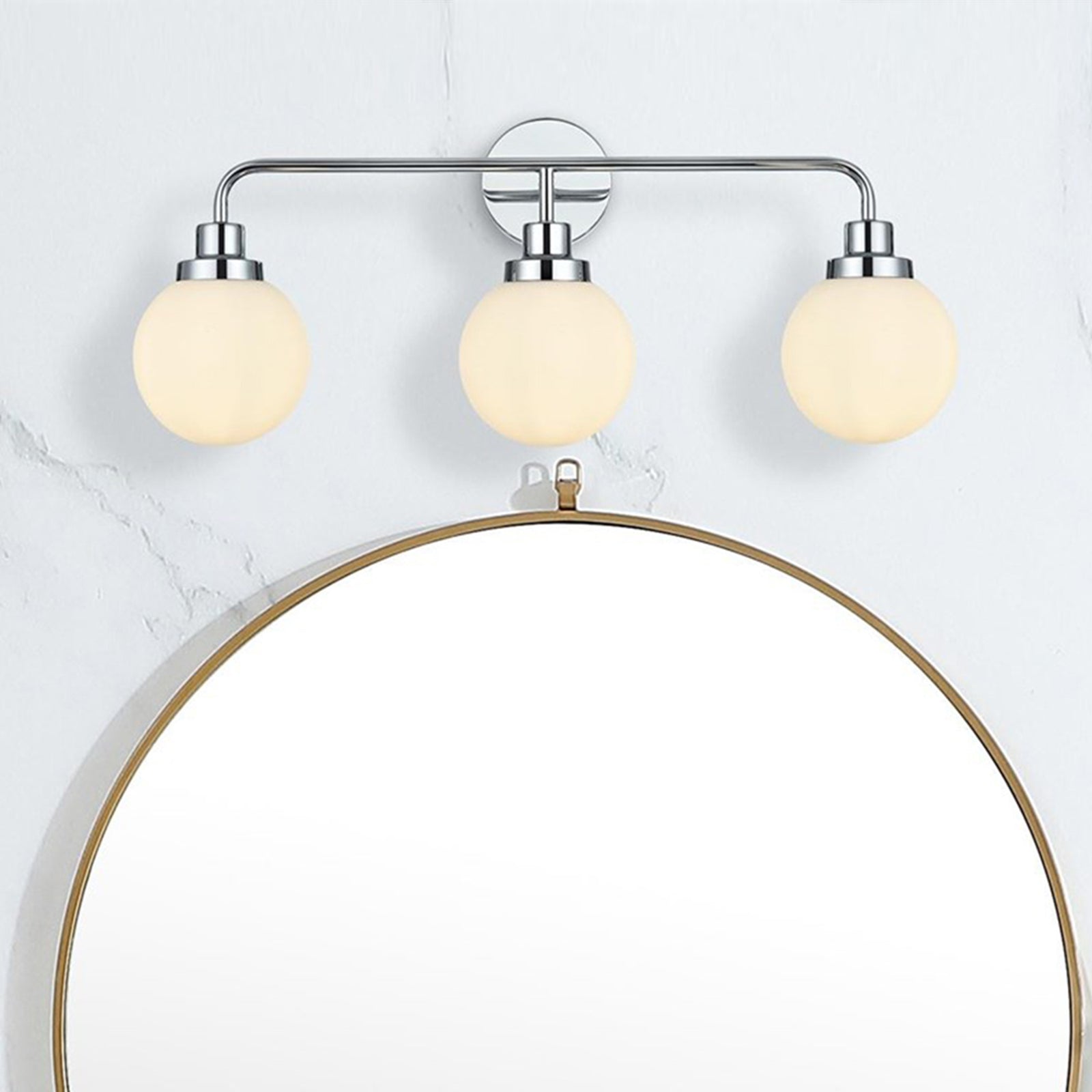 28 Inch Wall Sconce In Chrome Chrome And Opal White Finish - LIGHTING by Joshua Marshal