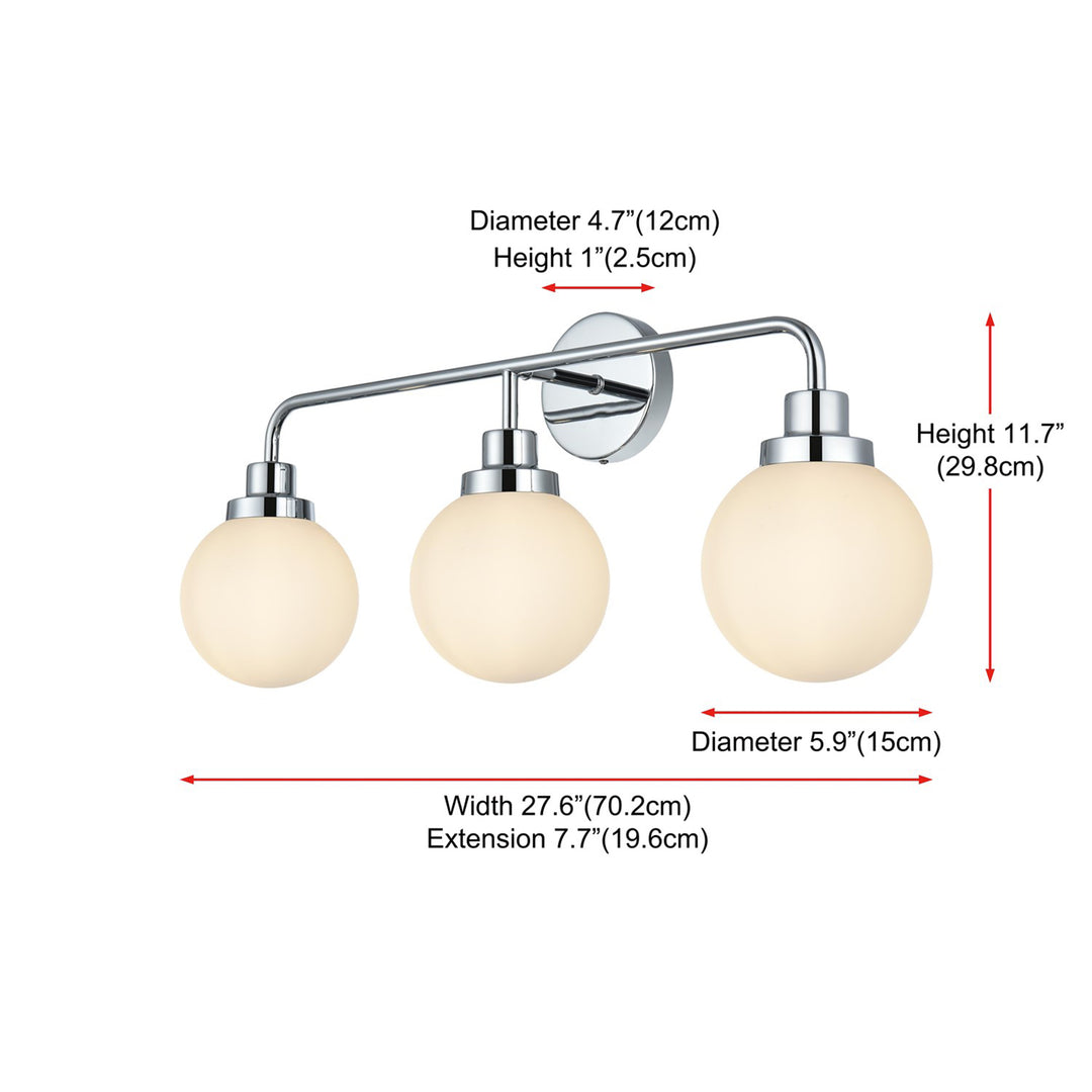 28 Inch Wall Sconce In Chrome - View 6 - Joshua Marshal