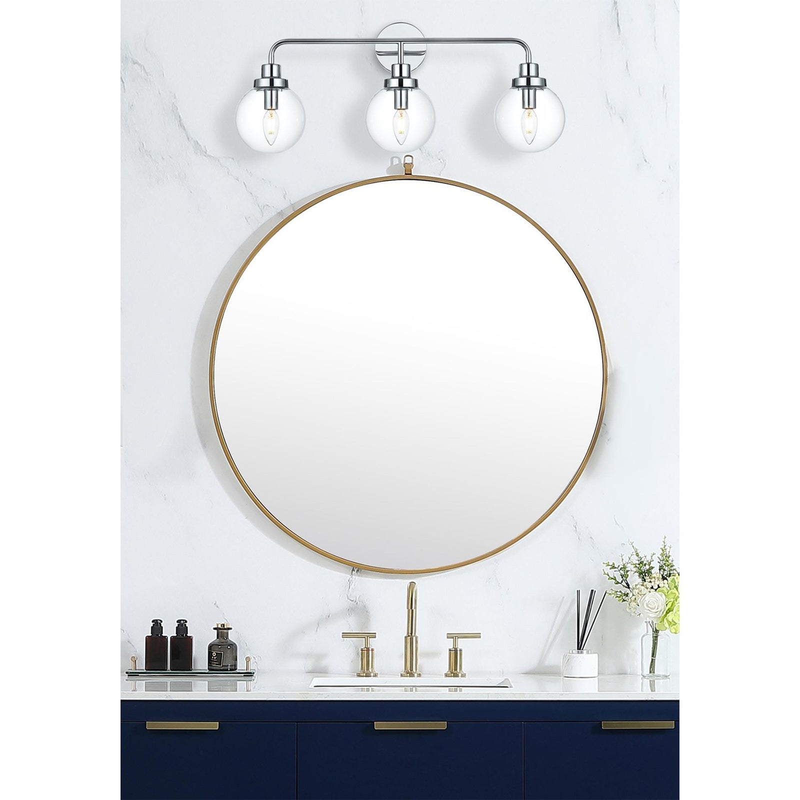28 Inch Wall Sconce In Chrome - View 2 - Joshua Marshal