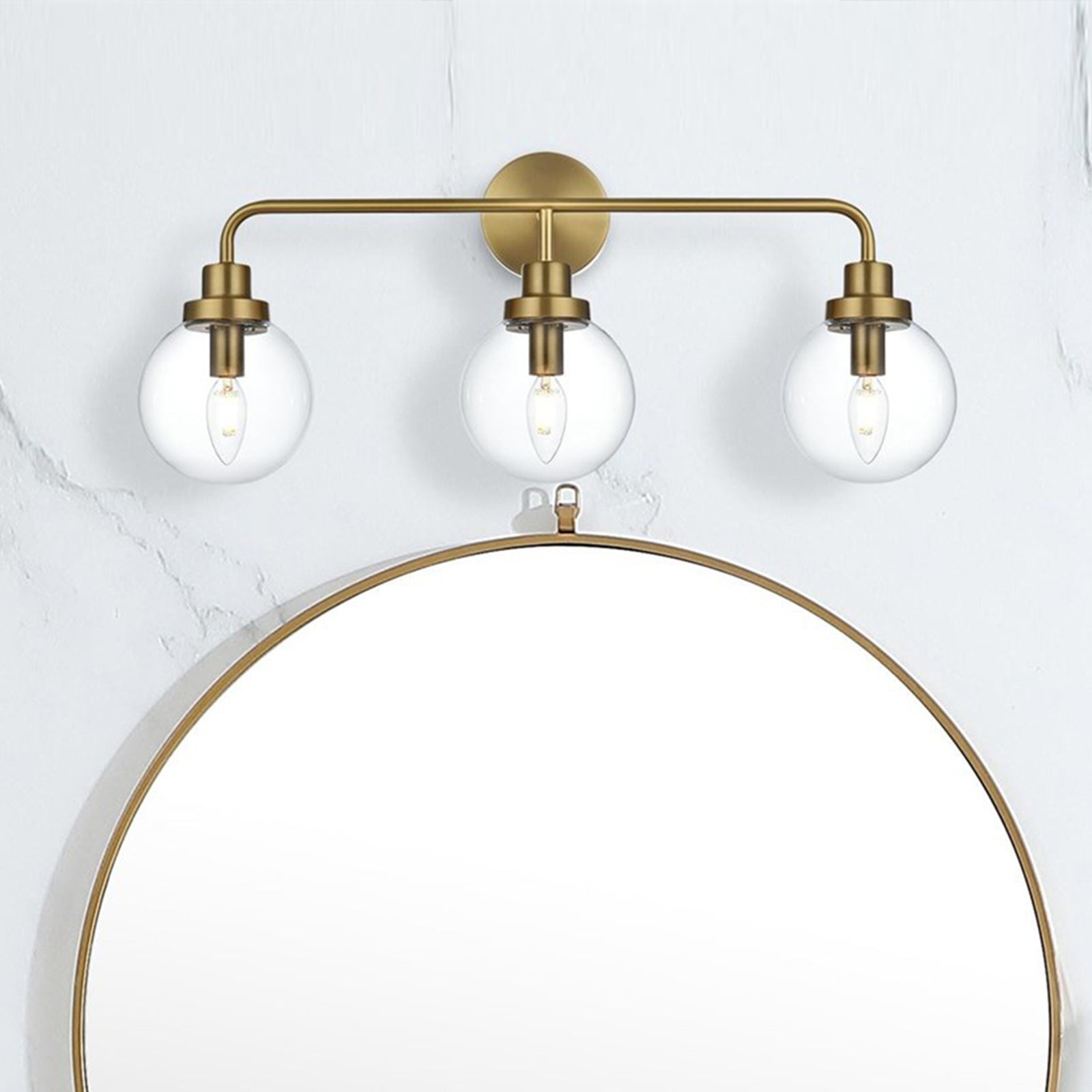 28 Inch Wall Sconce In Satin Gold Satin Gold And Clear Finish - LIGHTING by Joshua Marshal