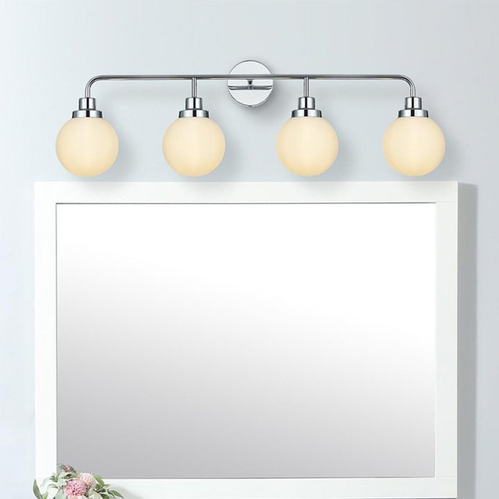 37 Inch Wall Sconce In Chrome Chrome And Opal White Finish - LIGHTING by Joshua Marshal