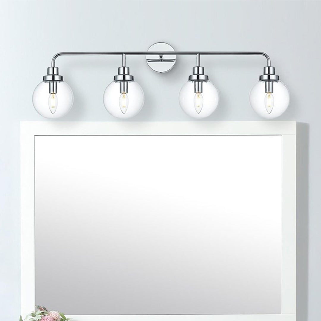 37 Inch Wall Sconce In Chrome Chrome And Clear Finish - LIGHTING by Joshua Marshal