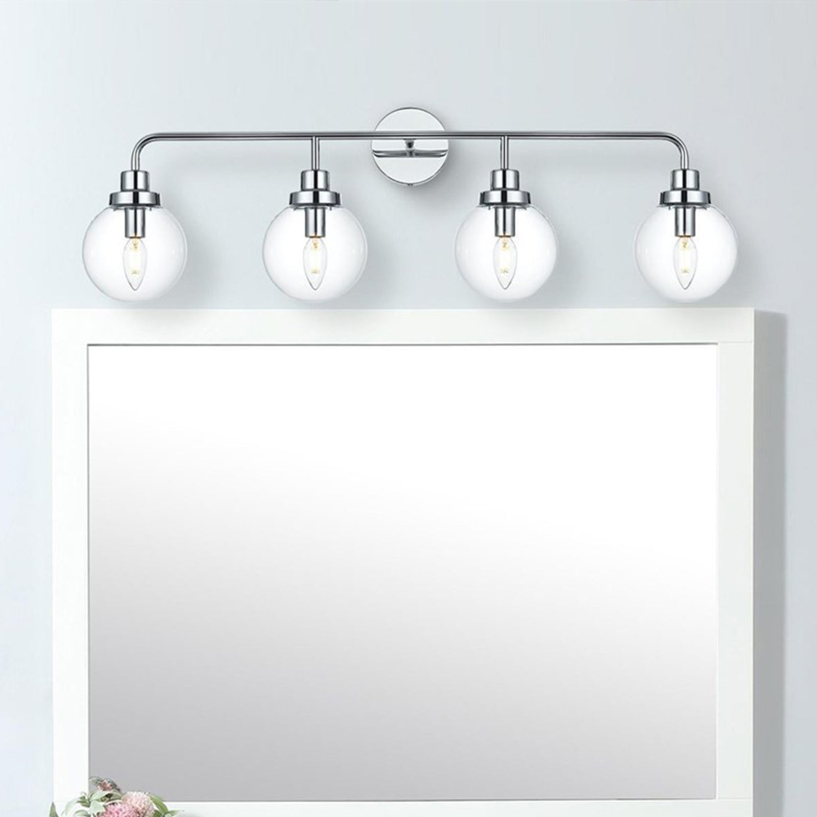 37 Inch Wall Sconce In Chrome Chrome And Clear Finish - LIGHTING by Joshua Marshal