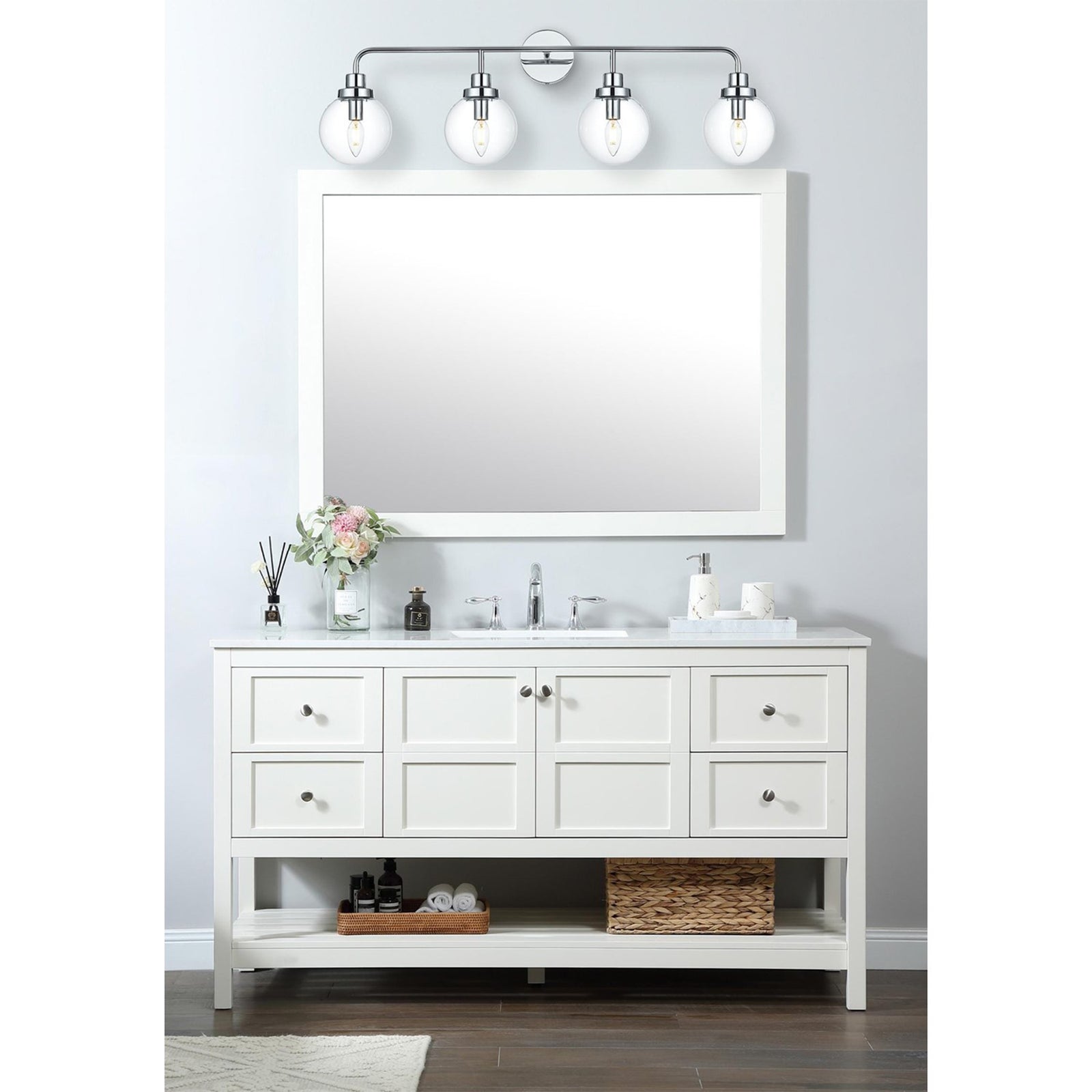 37 Inch Wall Sconce In Chrome - View 2 - Joshua Marshal