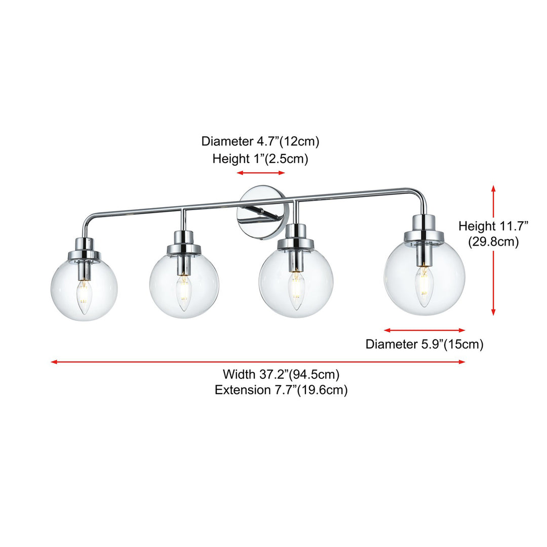 37 Inch Wall Sconce In Chrome - View 6 - Joshua Marshal