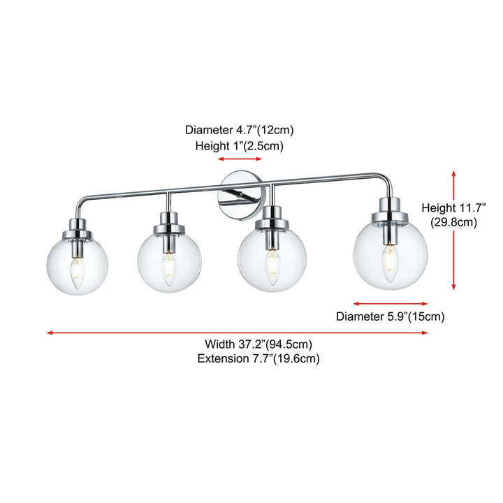 37 Inch Wall Sconce In Chrome - View 6 - Joshua Marshal