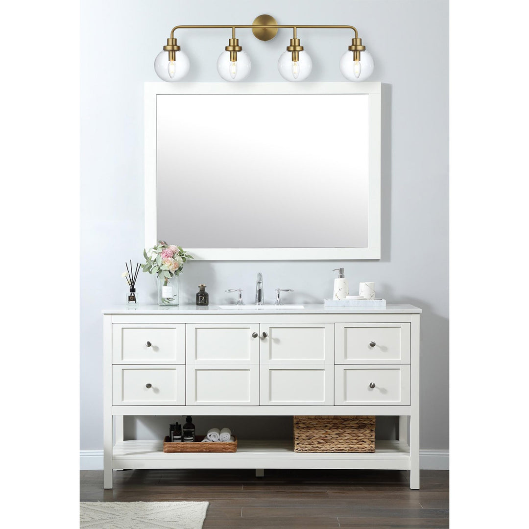 37 Inch Wall Sconce In Satin Gold - View 2 - Joshua Marshal