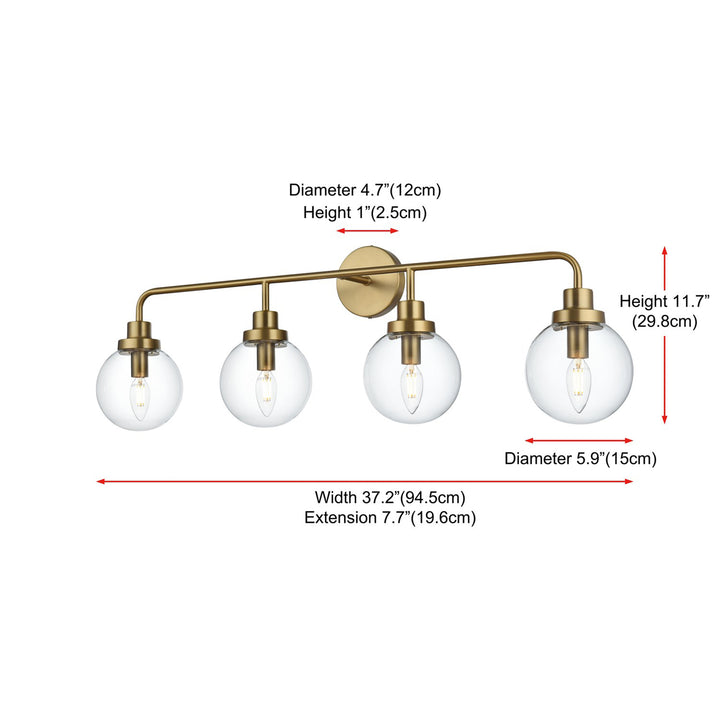 37 Inch Wall Sconce In Satin Gold - View 6 - Joshua Marshal