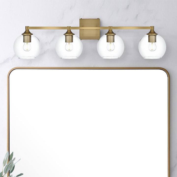 33 Inch Wall Sconce In Satin Gold Satin Gold And Clear Finish - LIGHTING by Joshua Marshal