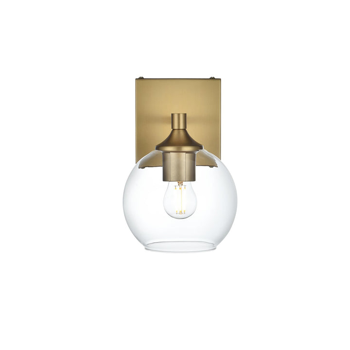 6 Inch Wall Sconce In Satin Gold - View 3 - Joshua Marshal