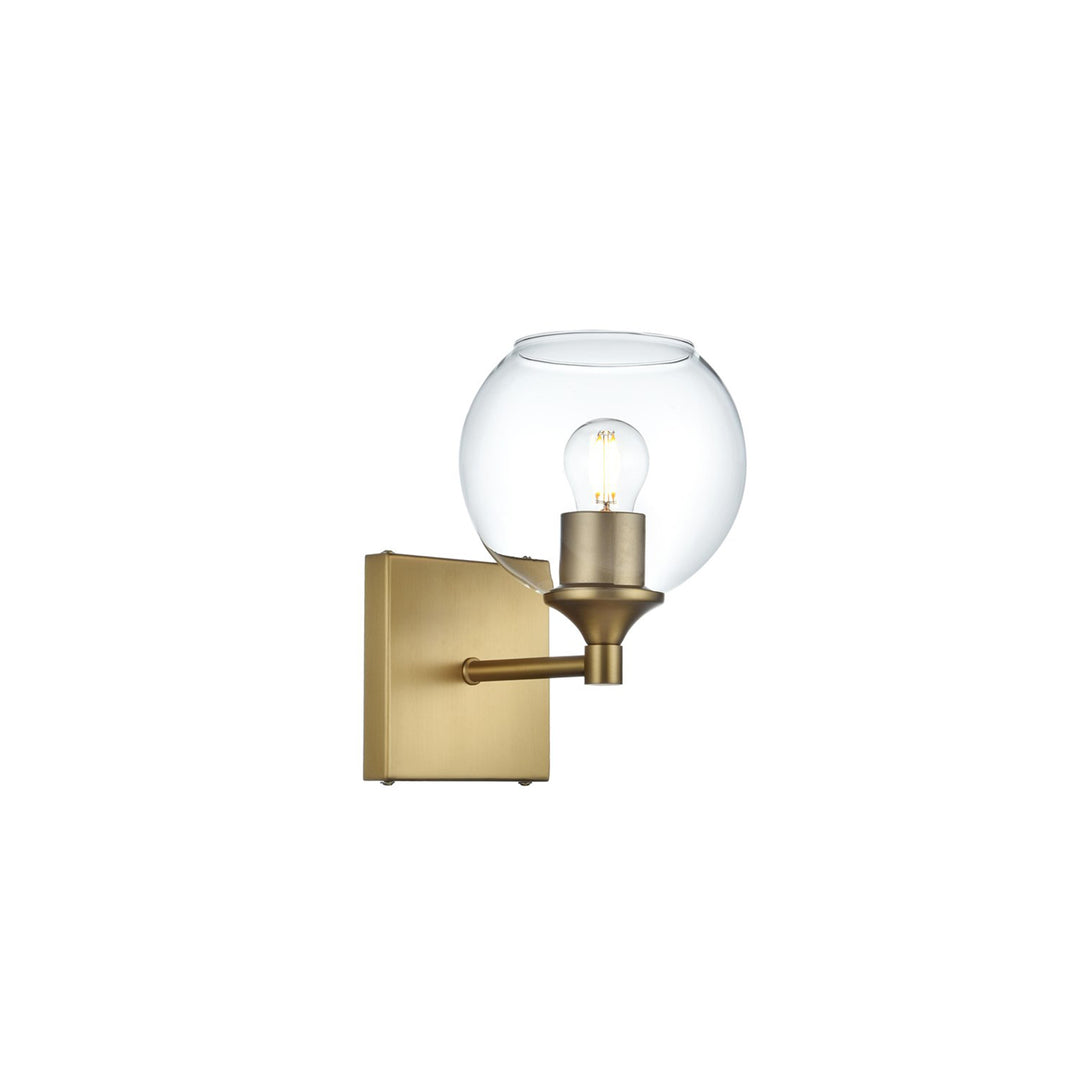 6 Inch Wall Sconce In Satin Gold - View 4 - Joshua Marshal