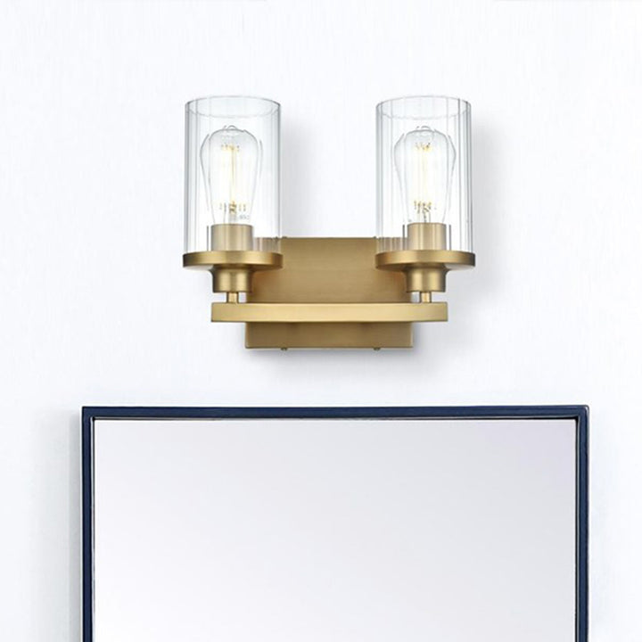11.5 Inch Wall Sconce In Satin Gold Satin Gold And Clear Finish - LIGHTING by Joshua Marshal