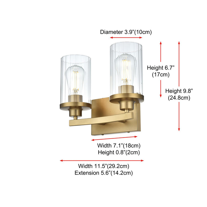 11.5 Inch Wall Sconce In Satin Gold - View 6 - Joshua Marshal