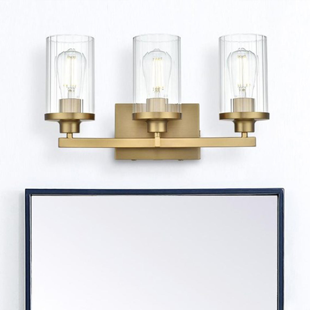 18 Inch Wall Sconce In Satin Gold Satin Gold And Clear Finish - LIGHTING by Joshua Marshal