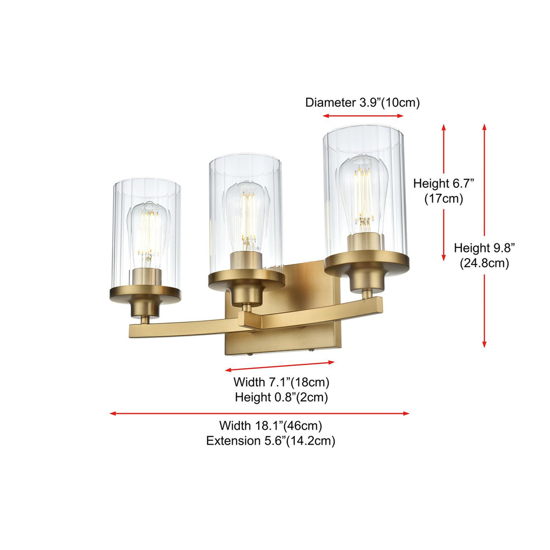 18 Inch Wall Sconce In Satin Gold - View 6 - Joshua Marshal