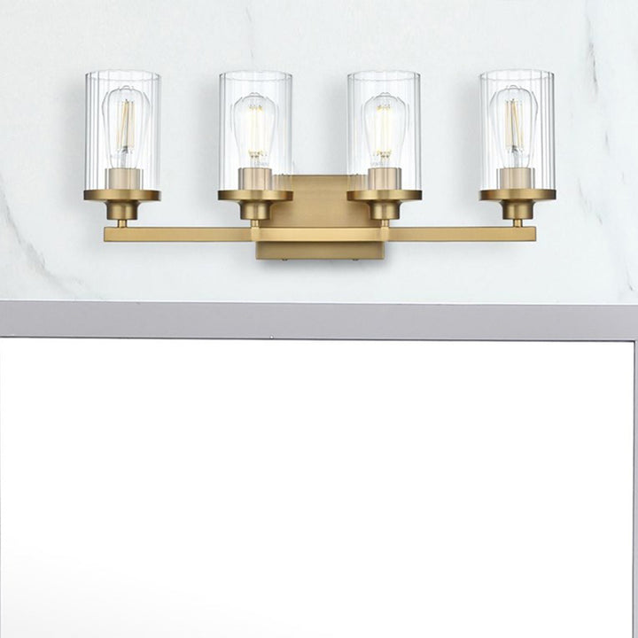 25 Inch Wall Sconce In Satin Gold Satin Gold And Clear Finish - LIGHTING by Joshua Marshal