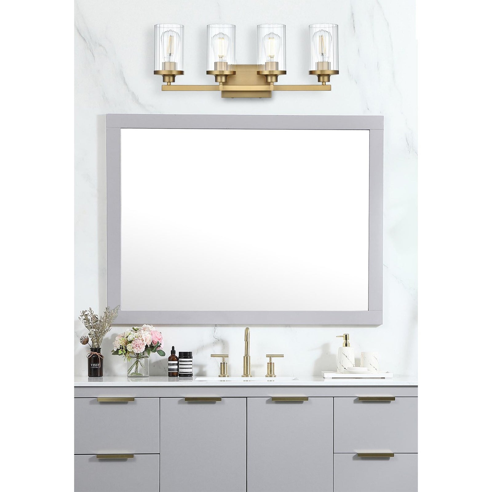 25 Inch Wall Sconce In Satin Gold - View 2 - Joshua Marshal