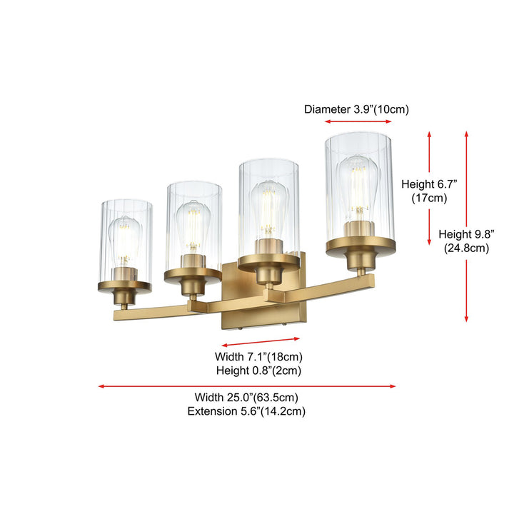 25 Inch Wall Sconce In Satin Gold - View 6 - Joshua Marshal