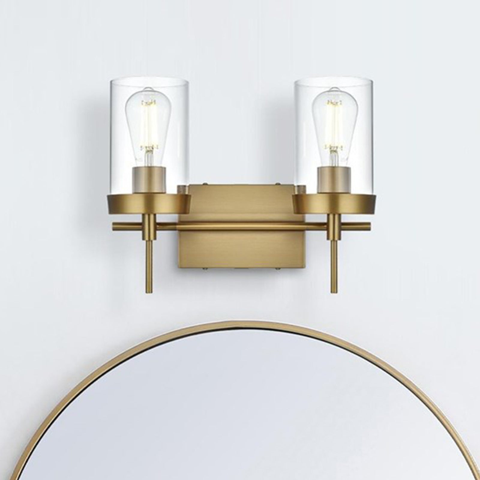 14 Inch Wall Sconce In Satin Gold Satin Gold And Clear Finish - LIGHTING by Joshua Marshal