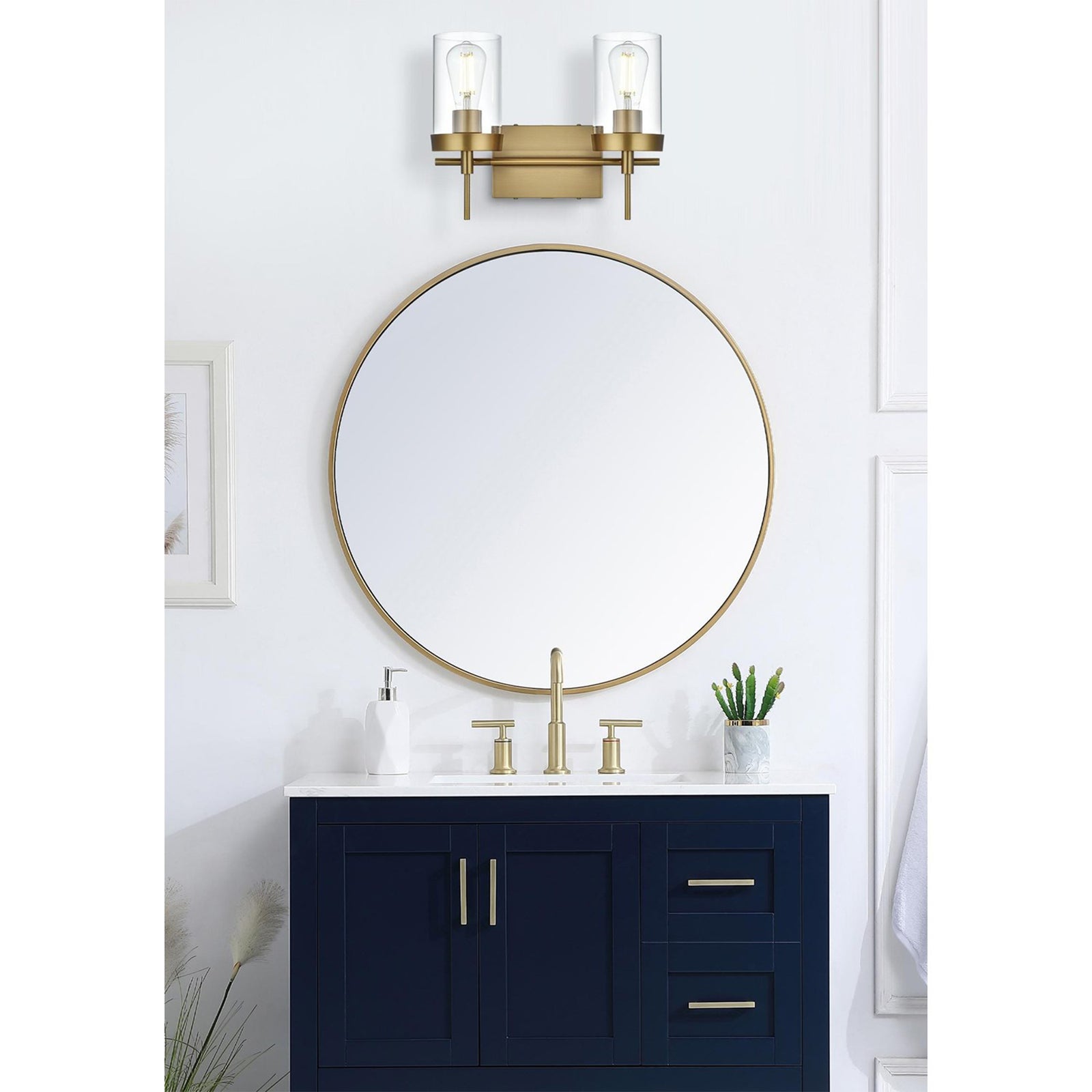 14 Inch Wall Sconce In Satin Gold - View 2 - Joshua Marshal