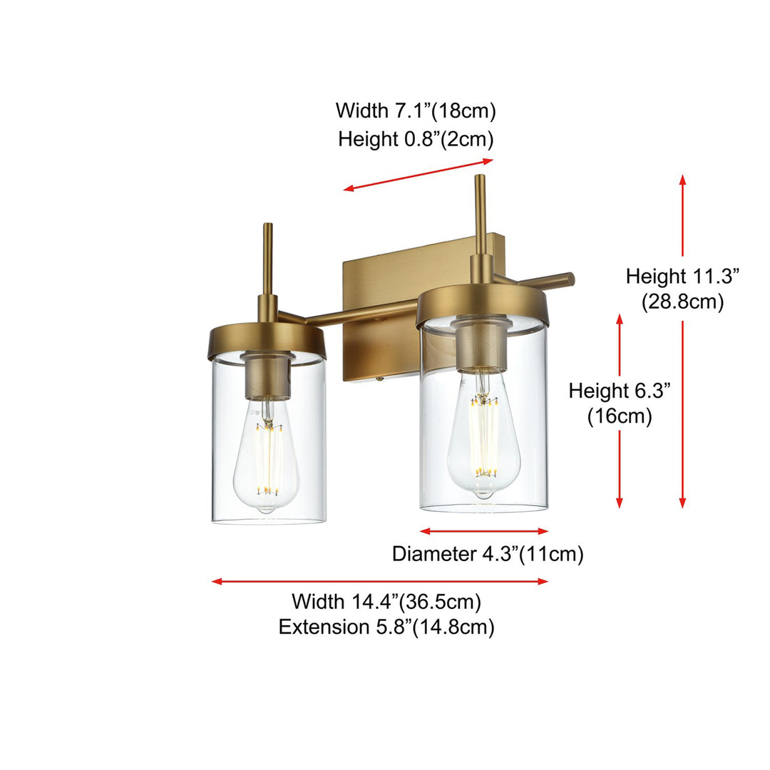 14 Inch Wall Sconce In Satin Gold - View 5 - Joshua Marshal