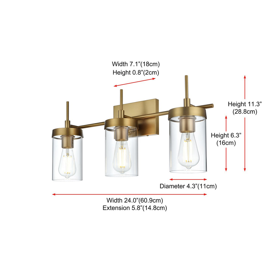 24 Inch Wall Sconce In Satin Gold - View 6 - Joshua Marshal