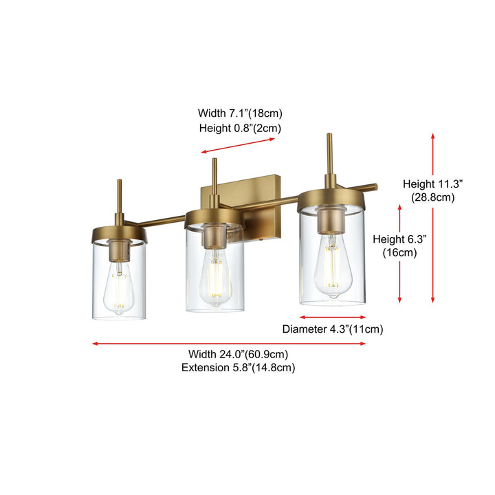 24 Inch Wall Sconce In Satin Gold - View 6 - Joshua Marshal