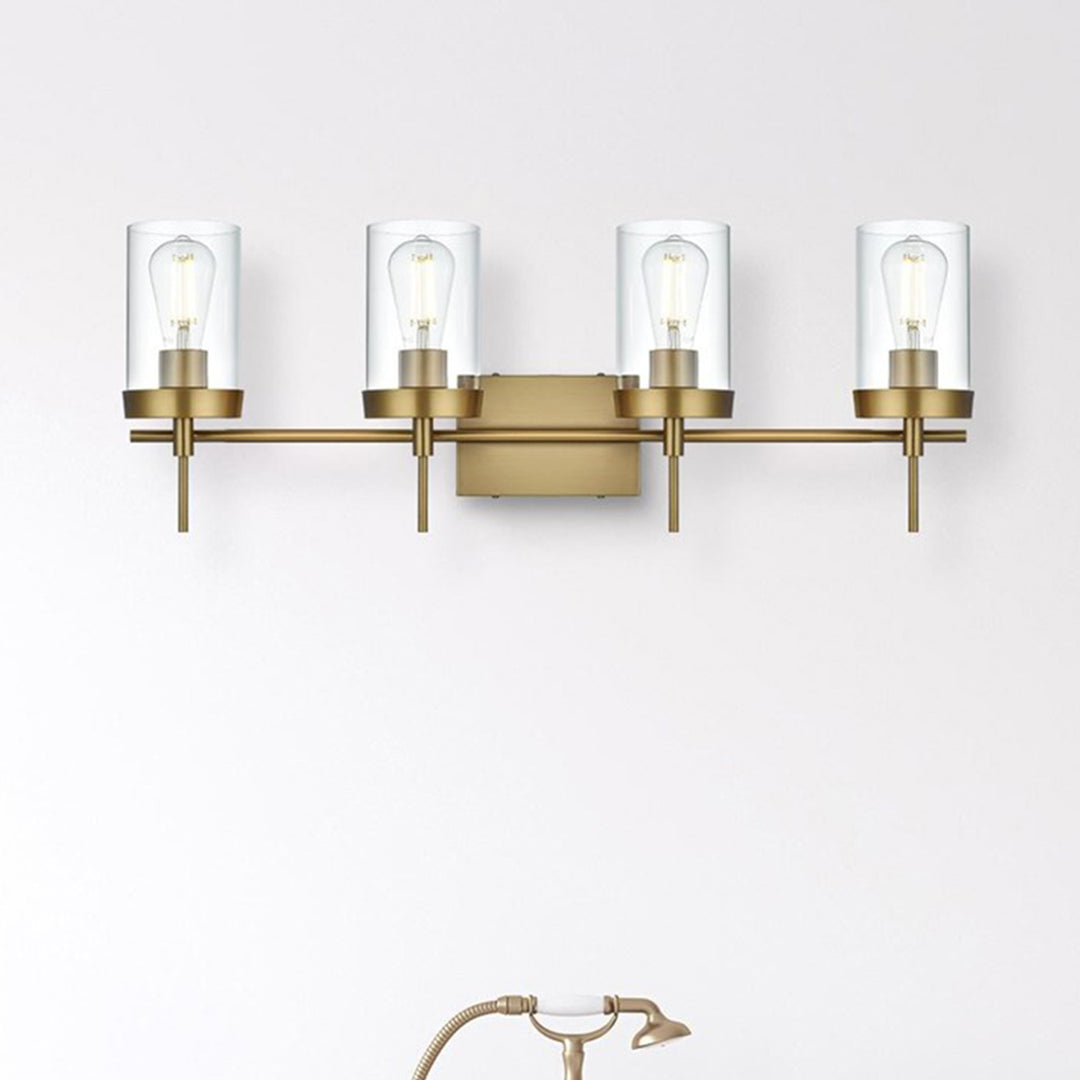 32 Inch Wall Sconce In Satin Gold Satin Gold And Clear Finish - LIGHTING by Joshua Marshal