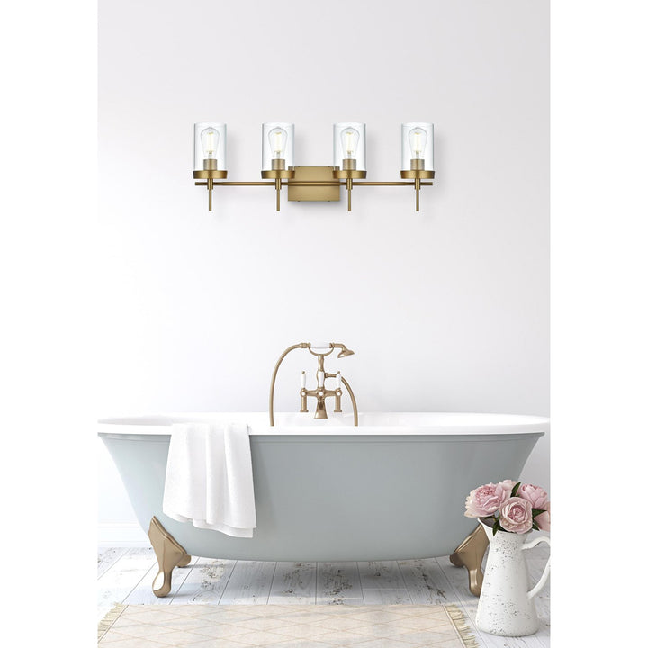 32 Inch Wall Sconce In Satin Gold - View 2 - Joshua Marshal