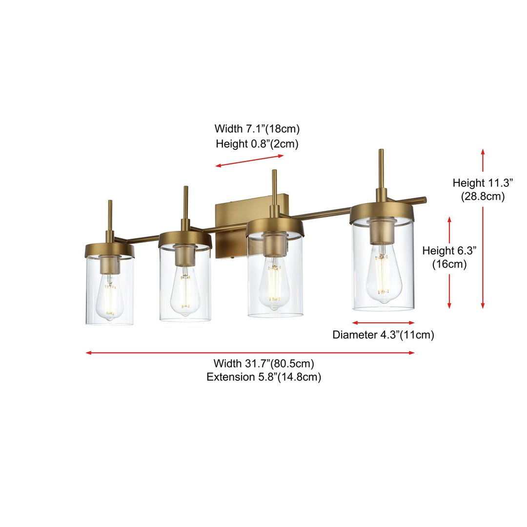 32 Inch Wall Sconce In Satin Gold - View 6 - Joshua Marshal