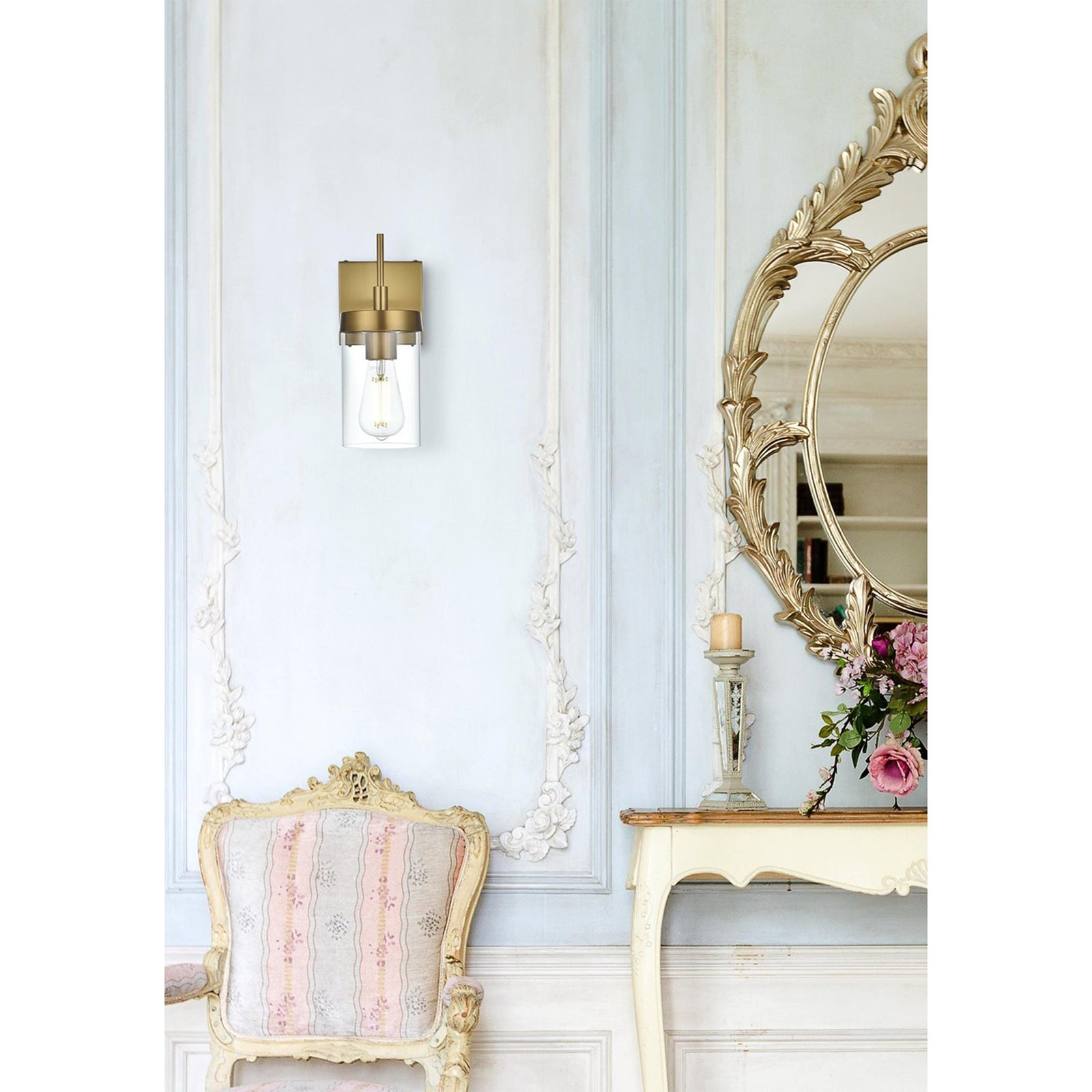 4.5 Inch Wall Sconce In Satin Gold - View 2 - Joshua Marshal