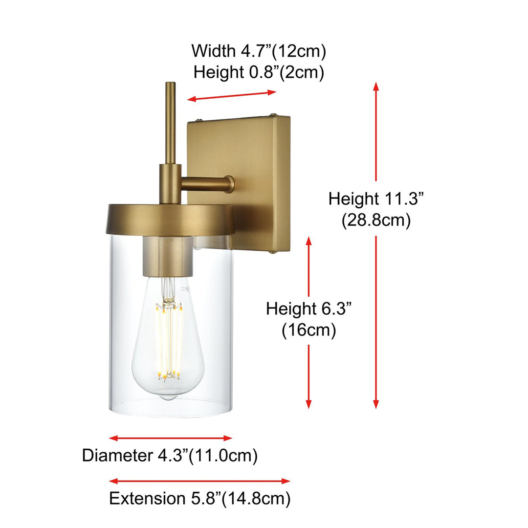 4.5 Inch Wall Sconce In Satin Gold - View 6 - Joshua Marshal
