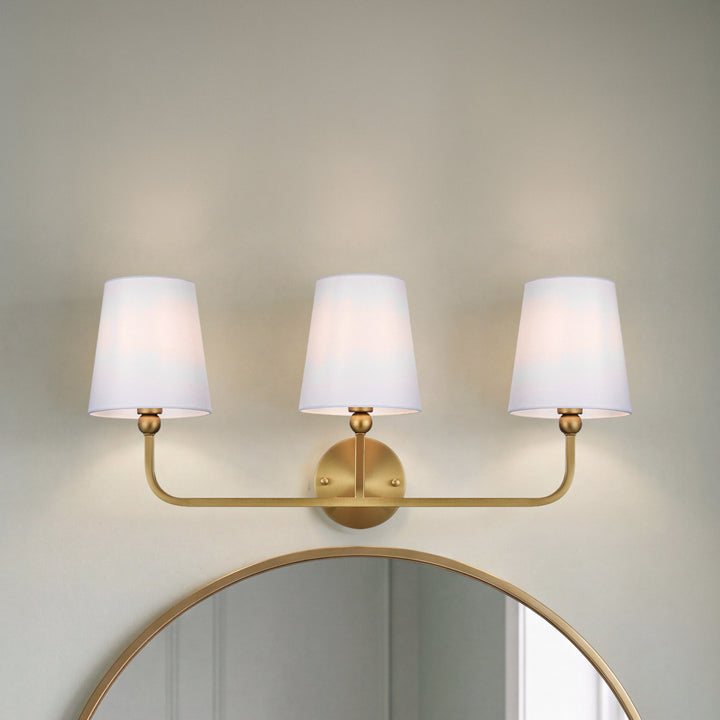 26 Inch Wall Sconce In Satin Gold Satin Gold And White Finish - LIGHTING by Joshua Marshal