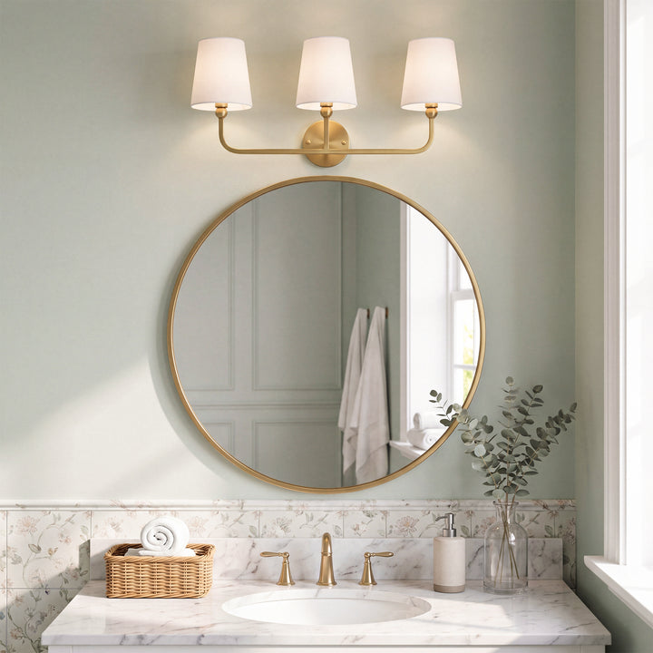 26 Inch Wall Sconce In Satin Gold - View 2 - Joshua Marshal