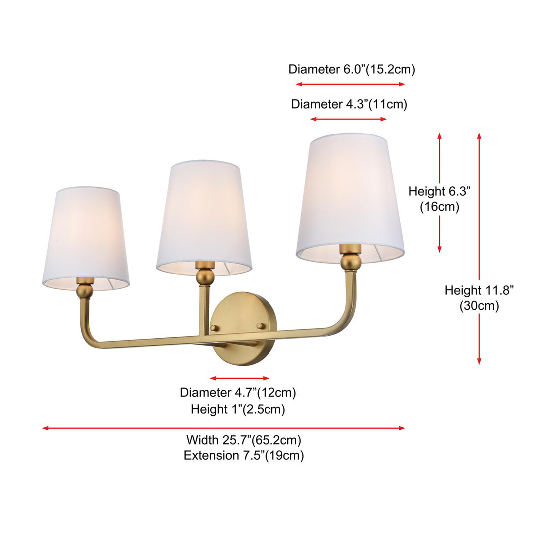 26 Inch Wall Sconce In Satin Gold - View 6 - Joshua Marshal