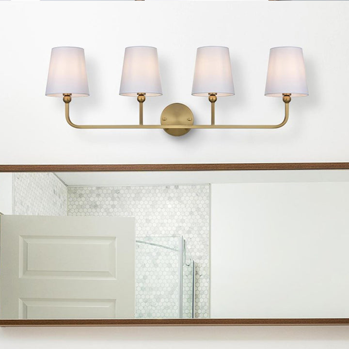 35.5 Inch Wall Sconce In Satin Gold Satin Gold And White Finish - LIGHTING by Joshua Marshal