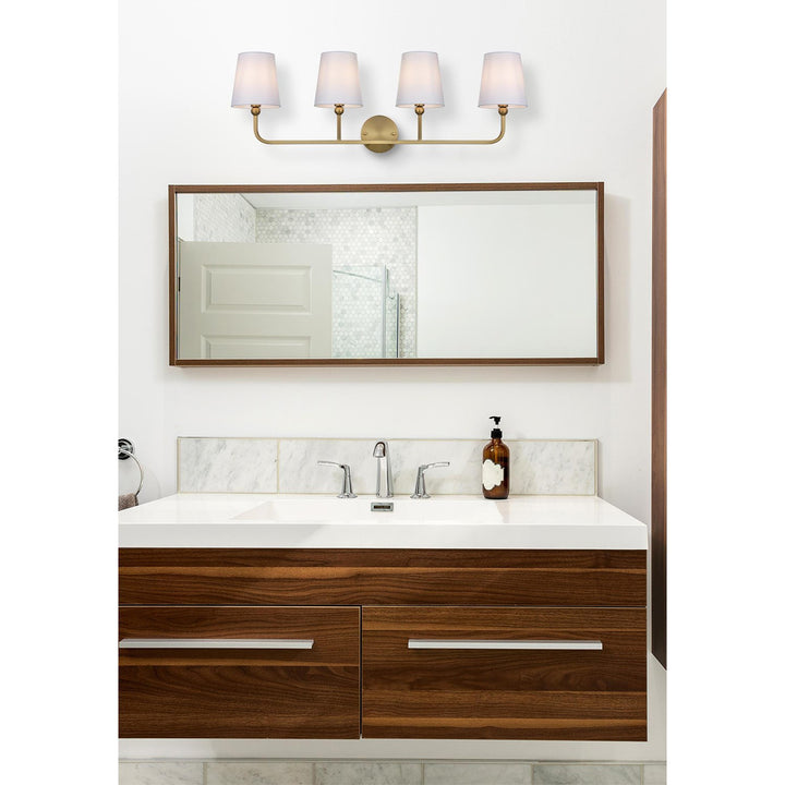 35.5 Inch Wall Sconce In Satin Gold - View 2 - Joshua Marshal