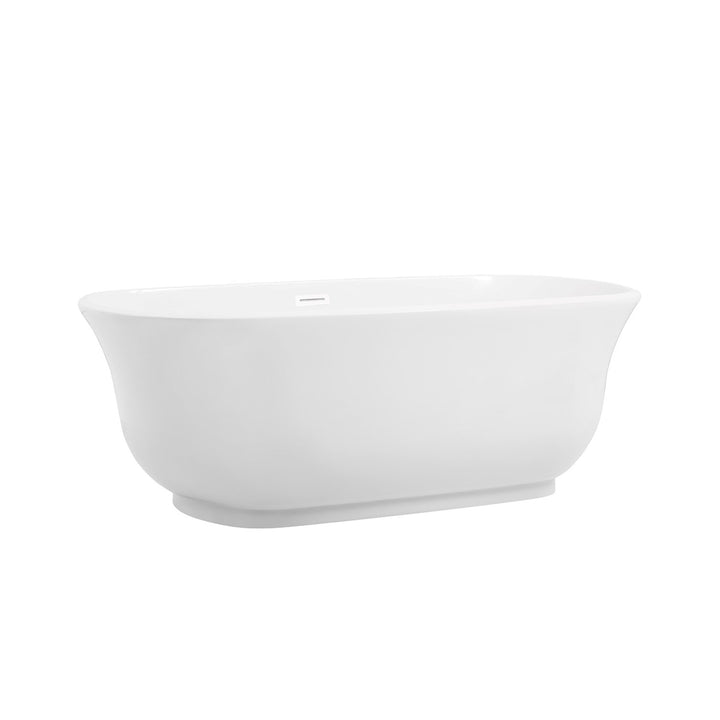 67 Inch Soaking Bathtub In Glossy White With Polished White Trim - View 4 - Joshua Marshal