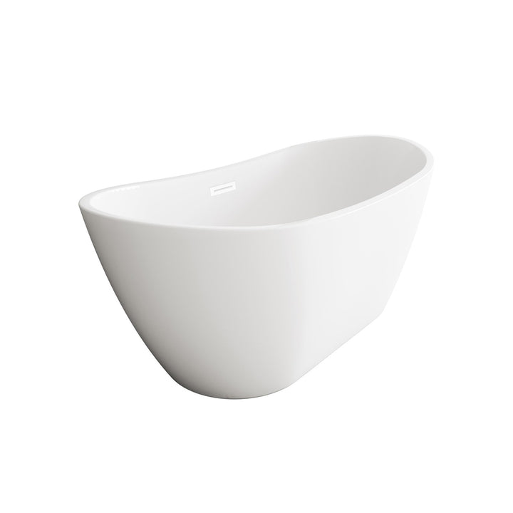 59 Inch Soaking Bathtub In Glossy White With Polished White Trim - View 4 - Joshua Marshal