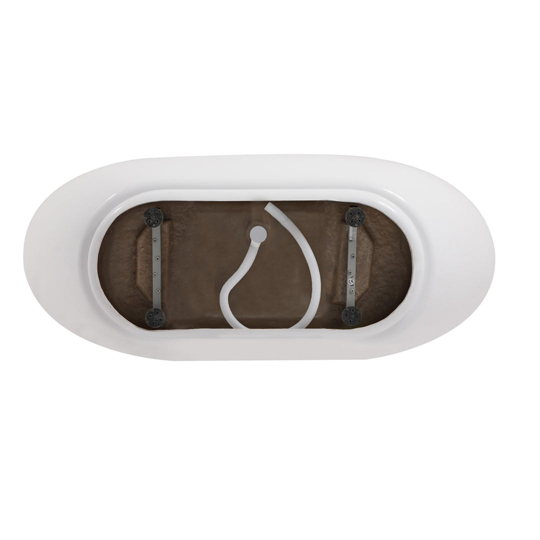 62 Inch Soaking Bathtub In Glossy White With Matte Black Trim - View 5 - Joshua Marshal
