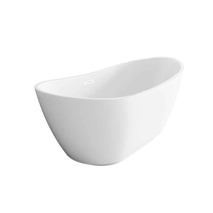 67 Inch Soaking Bathtub In Glossy White With Polished White Trim - View 4 - Joshua Marshal