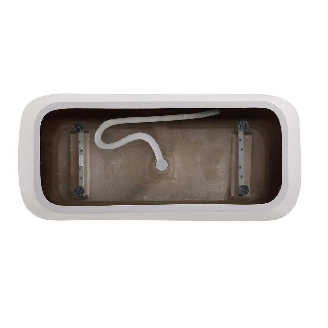 67 Inch Soaking Bathtub In Glossy White With Matte Black Trim - View 6 - Joshua Marshal
