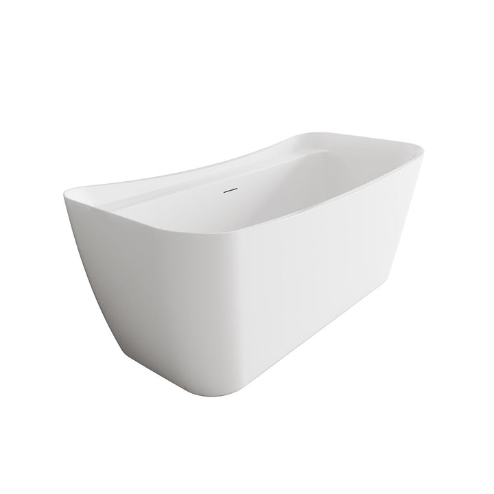 67 Inch Soaking Bathtub In Glossy White With Polished White Trim - View 4 - Joshua Marshal