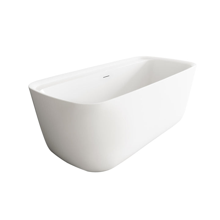 67 Inch Soaking Bathtub In Glossy White With Polished White Trim - View 4 - Joshua Marshal