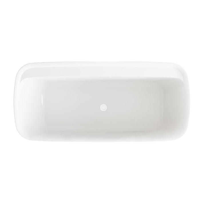 67 Inch Soaking Bathtub In Glossy White With Polished White Trim - View 5 - Joshua Marshal
