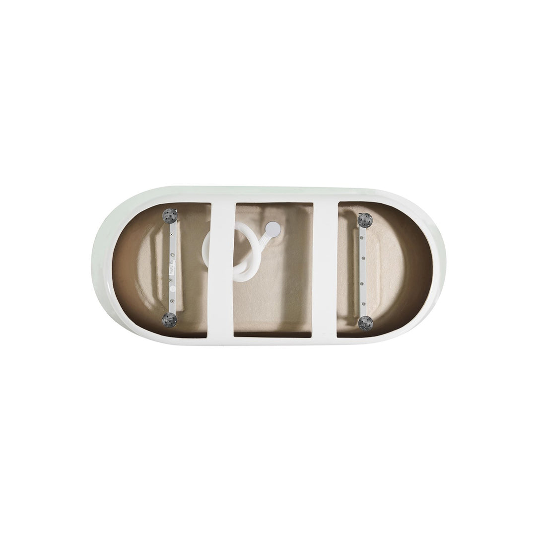 65 Inch Soaking Bathtub In Glossy White With Polished White Trim - View 5 - Joshua Marshal