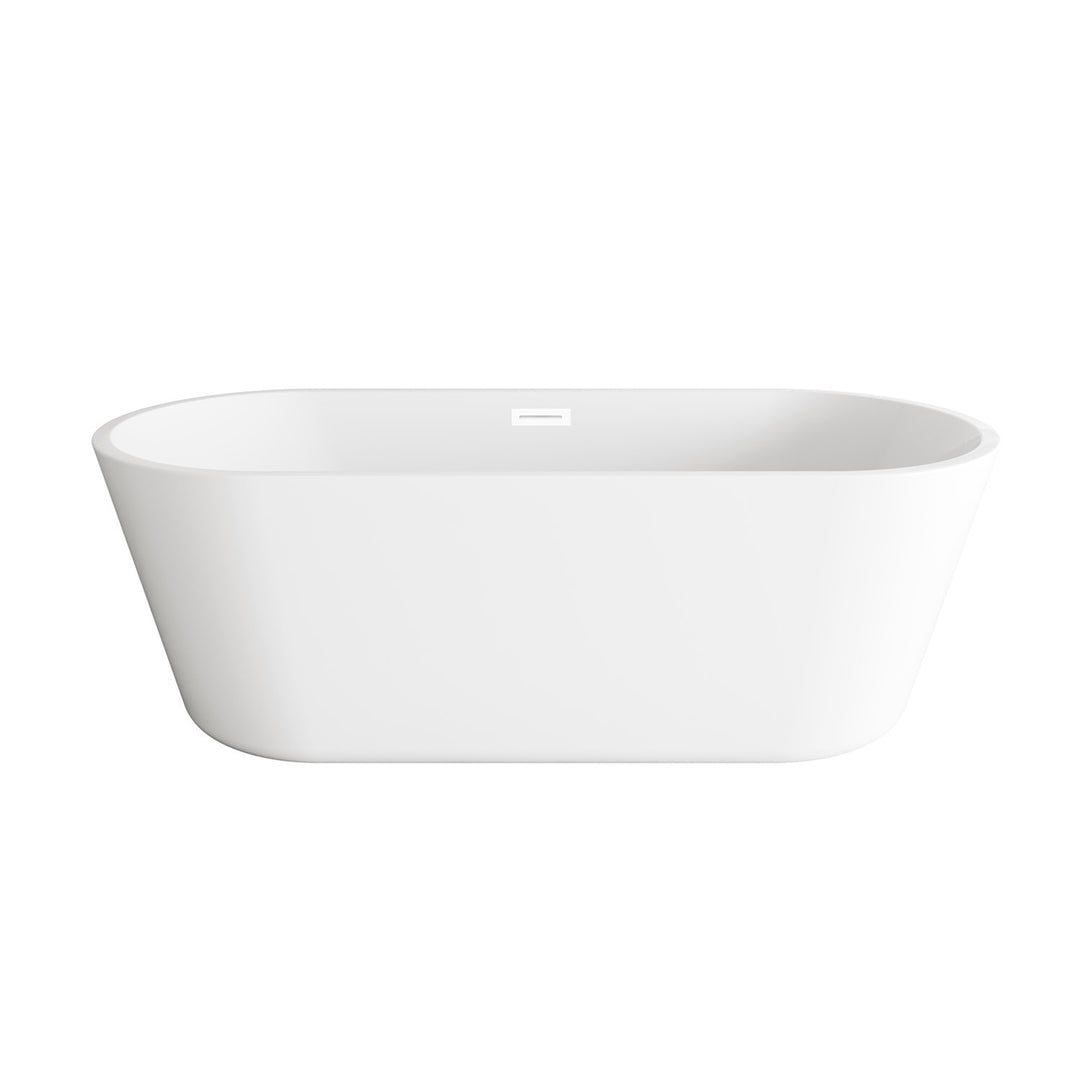 71 Inch Soaking Bathtub In Glossy White With Polished White Trim - View 3 - Joshua Marshal