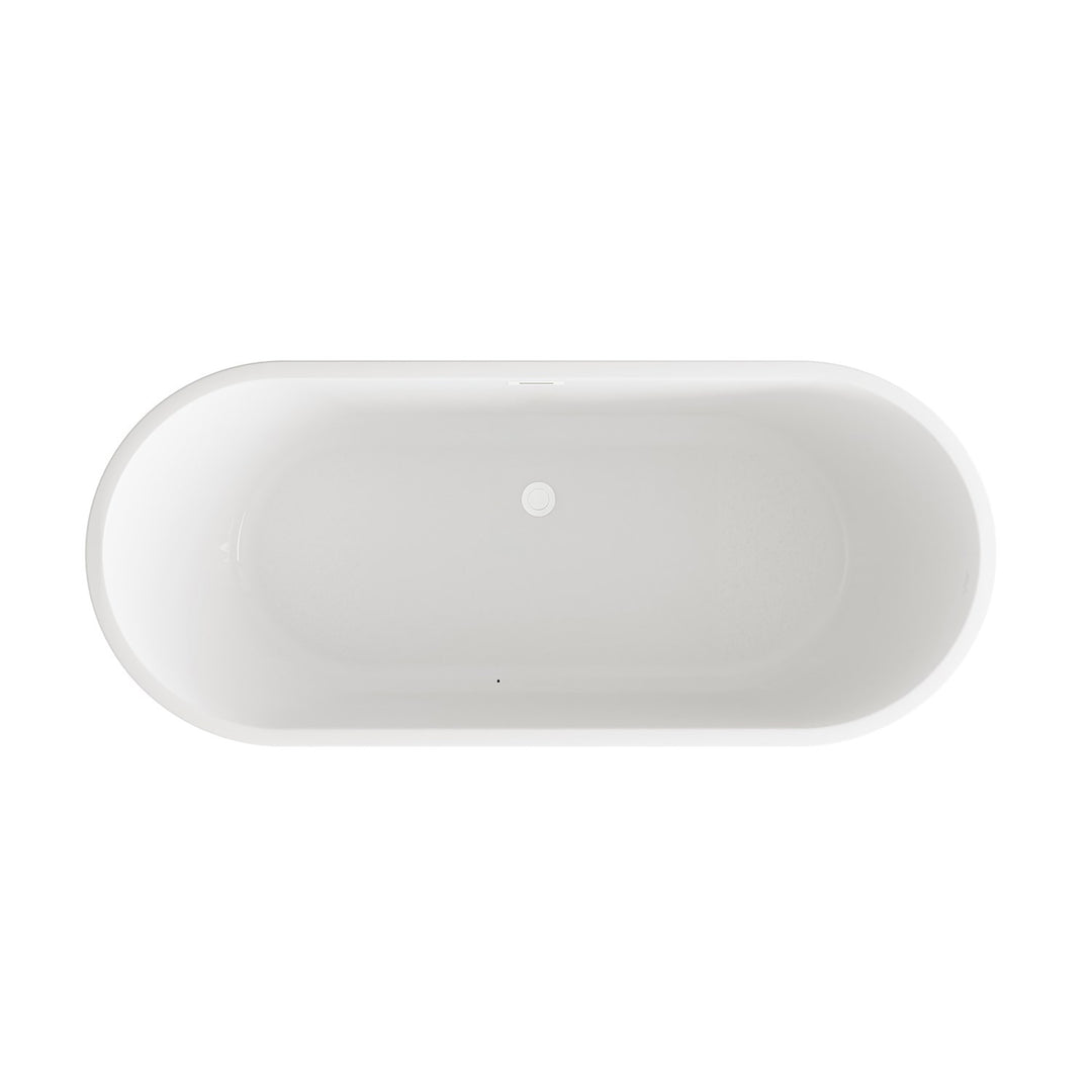 71 Inch Soaking Bathtub In Glossy White With Polished White Trim - View 4 - Joshua Marshal