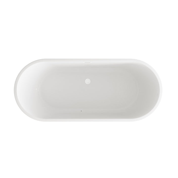 71 Inch Soaking Bathtub In Glossy White With Polished White Trim - View 4 - Joshua Marshal