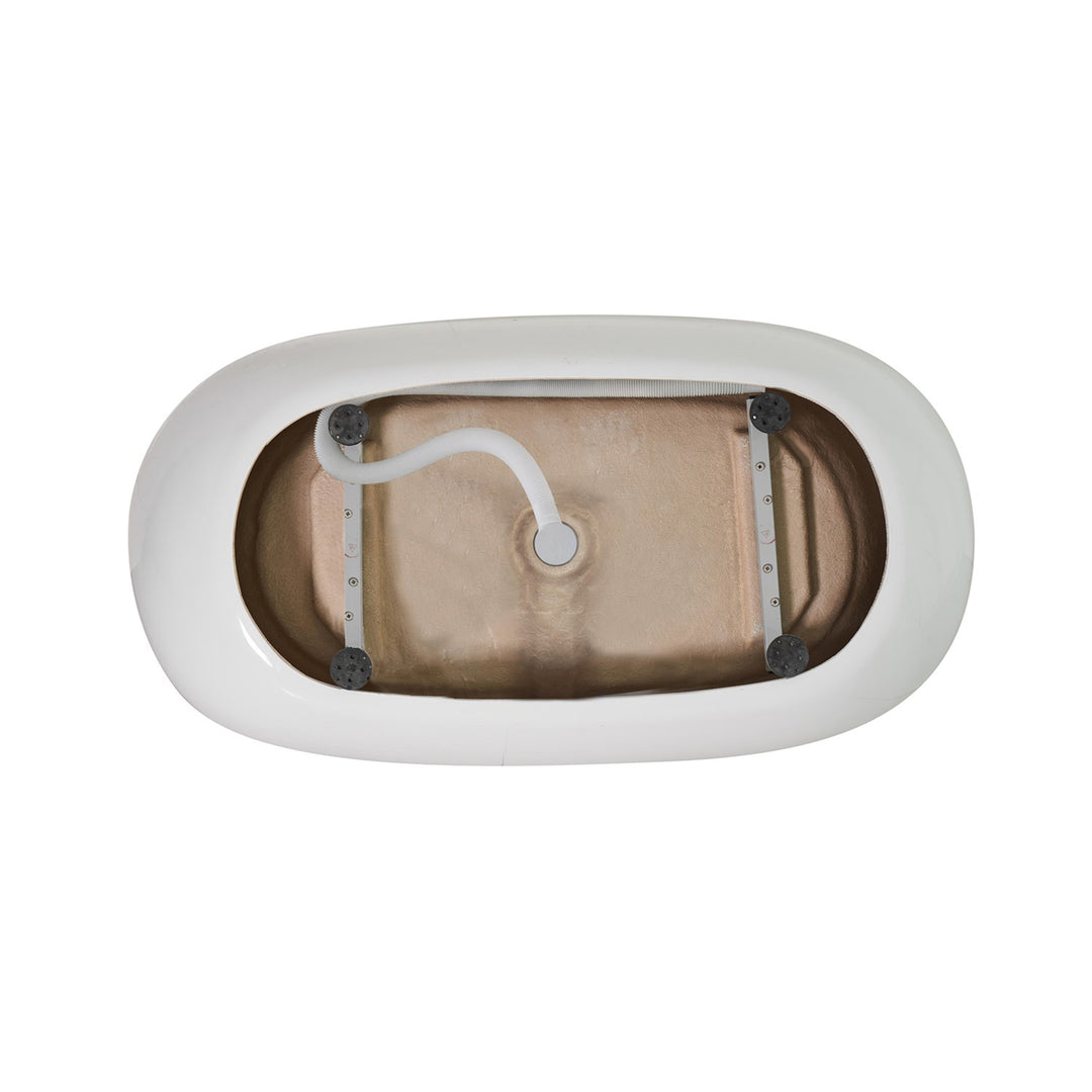 54 Inch Soaking Bathtub In Glossy White With Matte Black Trim - View 6 - Joshua Marshal